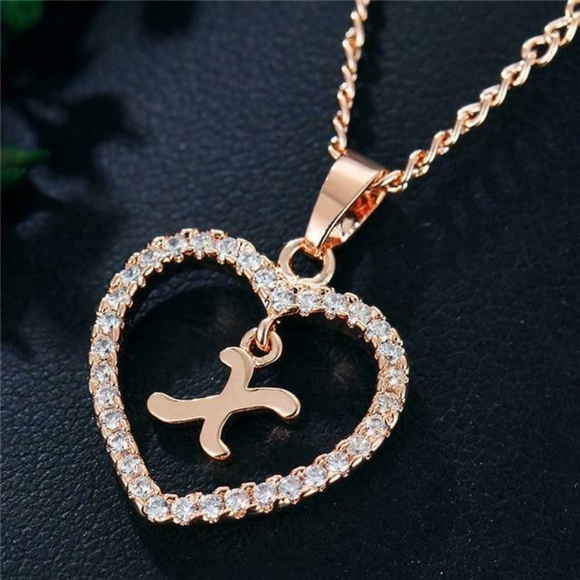 Jewelry - Romantic Love Pendant Necklace Initial Letter New